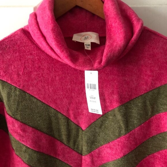 NWT ANTHROPOLOGIE Ella Mara Turtleneck Sweater Size XXSP Pink - Picture 5 of 11